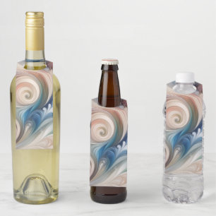 Waterverf Fantasy Floral Pastel Blauw & Crème Flessenhanger