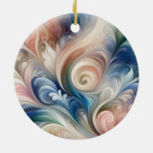 Waterverf Fantasy Floral Pastel Blauw & Crème Keramisch Ornament (Achterkant)
