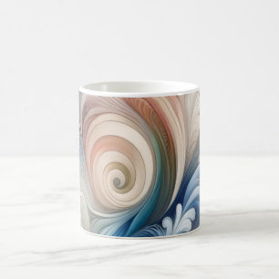 Waterverf Fantasy Floral Pastel Blauw & Crème Koffiemok