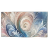 Waterverf Fantasy Floral Pastel Blauw & Crème Kussensloop (Voorkant-Links)