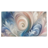 Waterverf Fantasy Floral Pastel Blauw & Crème Kussensloop (Voorkant-Rechts)