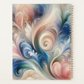 Waterverf Fantasy Floral Pastel Blauw & Crème Planner (Achterkant)