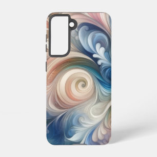 Waterverf Fantasy Floral Pastel Blauw & Crème Samsung Galaxy Hoesje