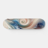 Waterverf Fantasy Floral Pastel Blauw & Crème Skateboard (Horizontaal)