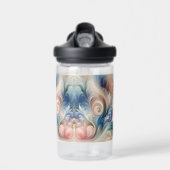 Waterverf Fantasy Floral Pastel Blauw & Crème Waterfles (Voorkant)