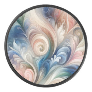 Waterverf Fantasy Floral Romantisch Patroon Hockey Puck
