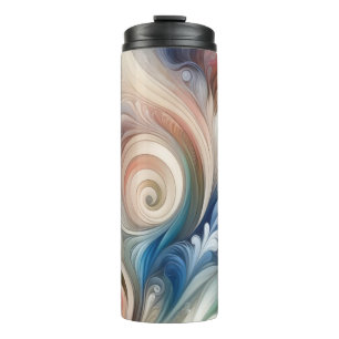 Waterverf Fantasy Floral Romantisch Patroon Thermosbeker