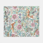 Waterverf Fantasy Forest Animals Woodland Floral Fleece Deken (Voorkant (Horizontaal))
