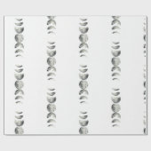 Waterverf Fasen van de maan Cadeaupapier (Vlak)