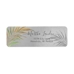 Waterverf Faux Gold+Silver Palms Etiket