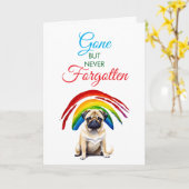 Waterverf Fawn Pug Pet Loss Sympathie Kaart (Gele Bloem)