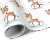 Waterverf Fawn schaatsen Cadeaupapier (Rol Hoek)