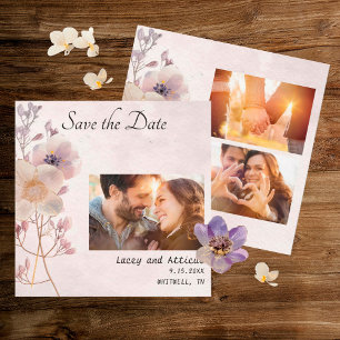 Waterverf Faye Bloemenbruiloft Save the Date Kaart