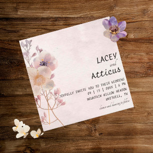 Waterverf Faye Floral bruiloft uitnodiging
