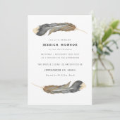 Waterverf Feather Duo Verjaardag Kaart (Staand voorkant)