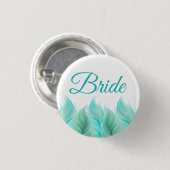 Waterverf Feathers Bride Ronde Button 3,2 Cm (Voorkant /achterkant)