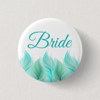 Waterverf Feathers Bride Ronde Button 3,2 Cm