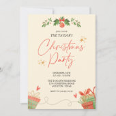 Waterverf feestelijke kerstdiner kaart (Voorkant)