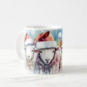 Waterverf Feestelijke Schaap Kerst Mok (Voorkant links)