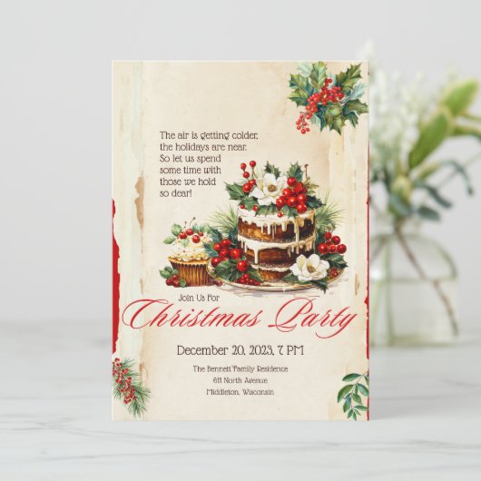  Waterverf feestelijke vrolijke kerstfeest Kaart (Staand voorkant)