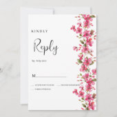 Waterverf felroze bloesem bloemen RSVP Kaart (Voorkant)