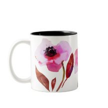 Waterverf felroze bloesem