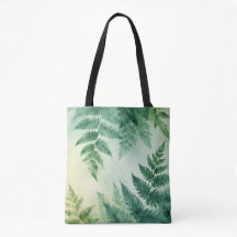 Waterverf Fern Leaf Canvas tas