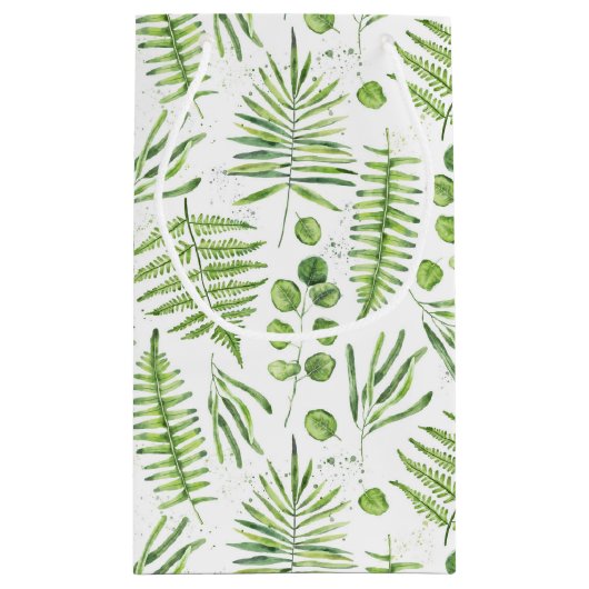 Waterverf Ferns en Eucalyptus Pattern Klein Cadeauzakje (Achterkant)