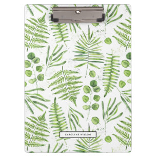 Waterverf Ferns en Eucalyptus Pattern Klembord