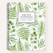 Waterverf Ferns en Eucalyptus Pattern Notitieboek (Voorkant)