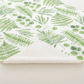 Waterverf Ferns en Eucalyptus Pattern Sherpa Deken (3/4)