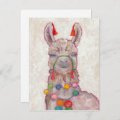 Waterverf Festival Llama Briefkaart (Voorkant / Achterkant)