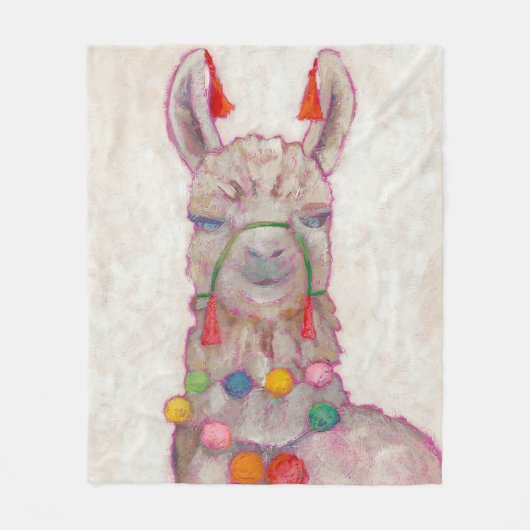 Waterverf Festival Llama Fleece Deken (Voorkant)