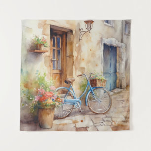 Waterverf Fiets Kunst Tapestry Wandkleed