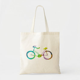 Waterverf fiets tote bag