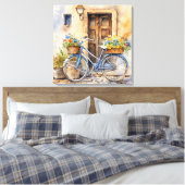 Waterverf Fietsdoek Kunst Canvas Afdruk (Insitu (Slaapkamer))