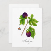 Waterverf Fig botanical flat Hartelijk dank Bedankkaart (Voorkant / Achterkant)