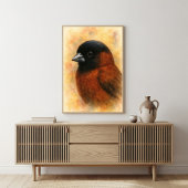Waterverf Finch Portrait Poster
