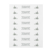 Waterverf Fir Trees Winter Wedding Adreslabel Wikkel (Vel)