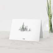 Waterverf Fir Trees Winter Wedding Bedankkaart (Achterkant)