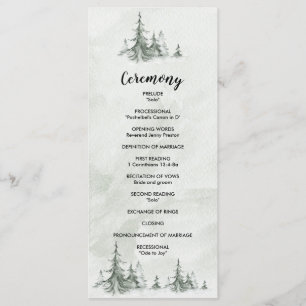 Waterverf Fir Trees Winter Wedding Programma