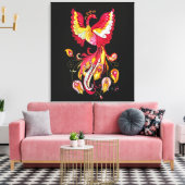 Waterverf Firebird of Phoenix Fantasy Creature Canvas Afdruk (Insitu (Woonkamer))