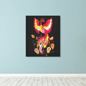 Waterverf Firebird of Phoenix Fantasy Creature Canvas Afdruk (Insitu (Houten vloer))