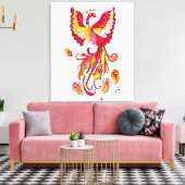 Waterverf Firebird of Phoenix Fantasy Creature Canvas Afdruk (Insitu (Woonkamer))