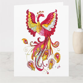 Waterverf Firebird of Phoenix Fantasy Creature Kaart