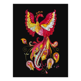 Waterverf Firebird of Phoenix Fantasy Creature Perfect Poster