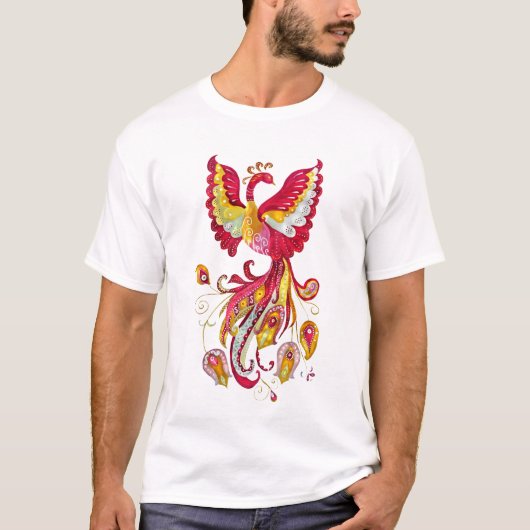 Waterverf Firebird of Phoenix Fantasy Creature T-shirt (Voorkant)