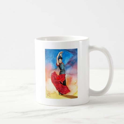 Waterverf FLAMENCO DANCER Koffiemok (Rechts)
