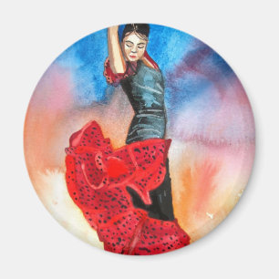 Waterverf FLAMENCO DANCER Magneet