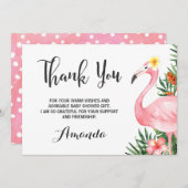 Waterverf Flamingle Flamingo Hartelijk dank Bedankkaart (Voorkant / Achterkant)